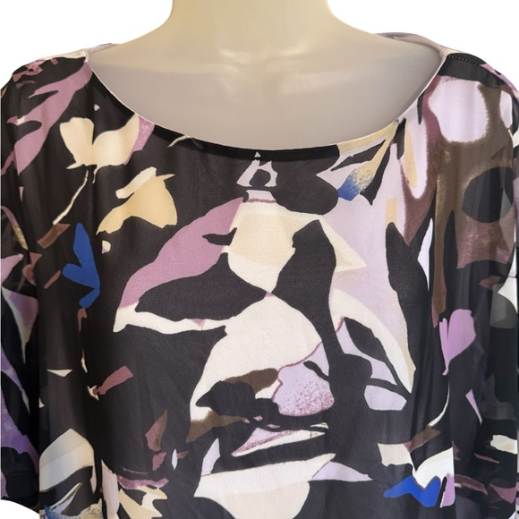 NWT Dana Buchman Abstract Black/Purple Top   XLARGE     #S - Picture 2 of 11